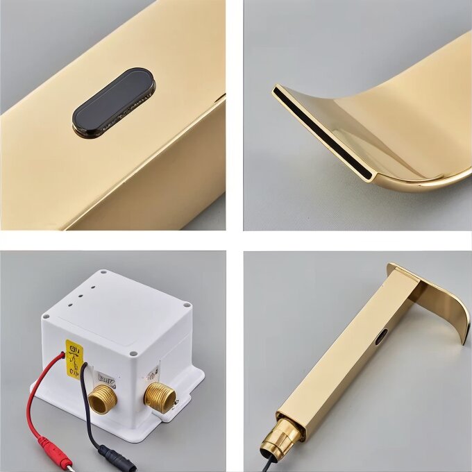 Torneira Cascata para Banheiro com Sensor Automático em Metal Escovado Evora