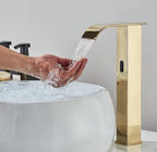 Torneira Cascata para Banheiro com Sensor Automático em Metal Escovado Evora