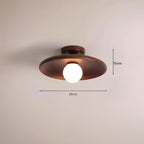 Luminaria de Teto Redonda em Madeira Natural Soquete E27 Estilo Nordico Havn