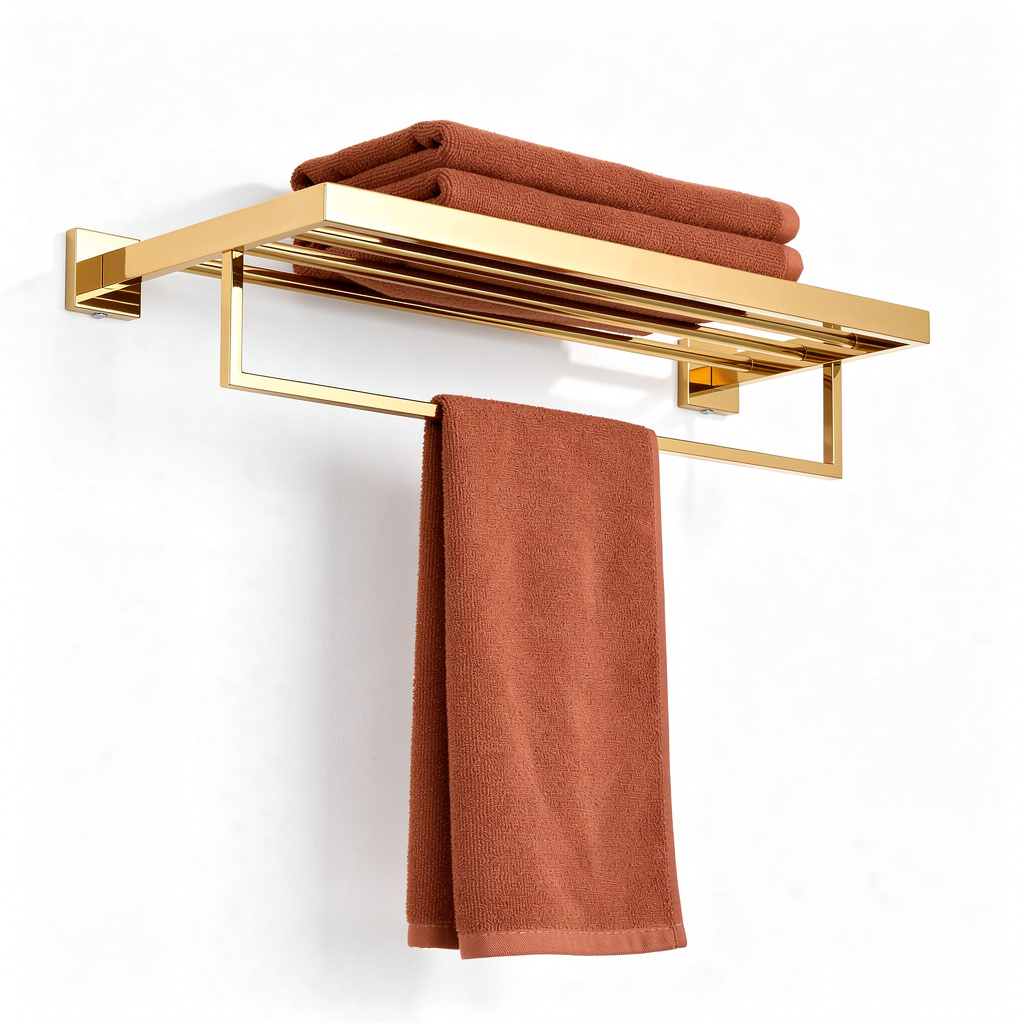 Kit Acessorios para Banheiro Dourado Inox 304 Ouro Polido 4 Pecas Imperial