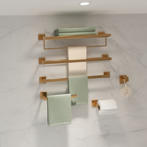 Kit Acessorios para Banheiro Dourado Inox 304 Ouro Polido 4 Pecas Imperial