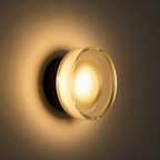Arandela de Parede LED Redonda Metal e Vidro Organico Bivolt Solenne