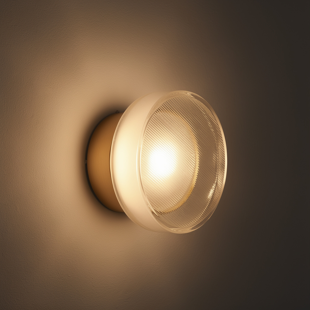 Arandela de Parede LED Redonda Metal e Vidro Organico Bivolt Solenne