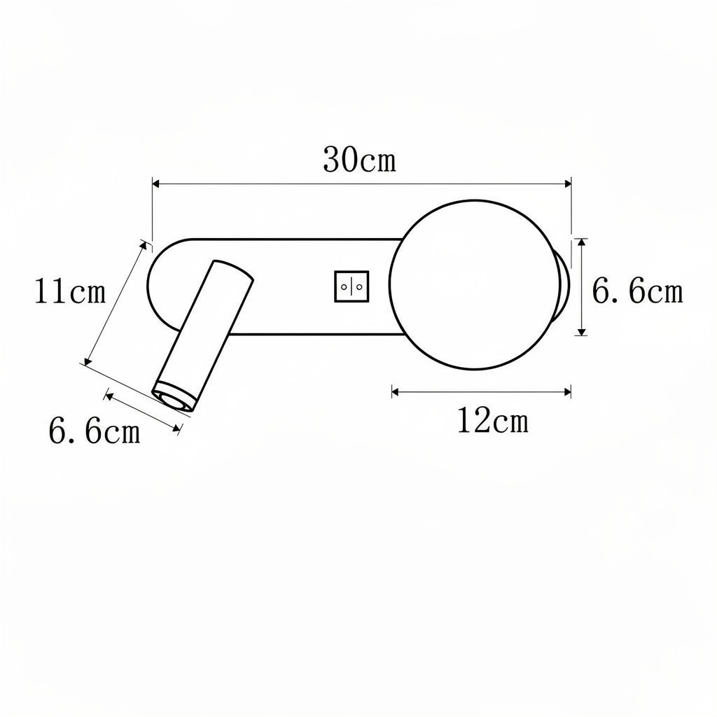 Arandela de Parede Lune Globo e Spot Duplo LED