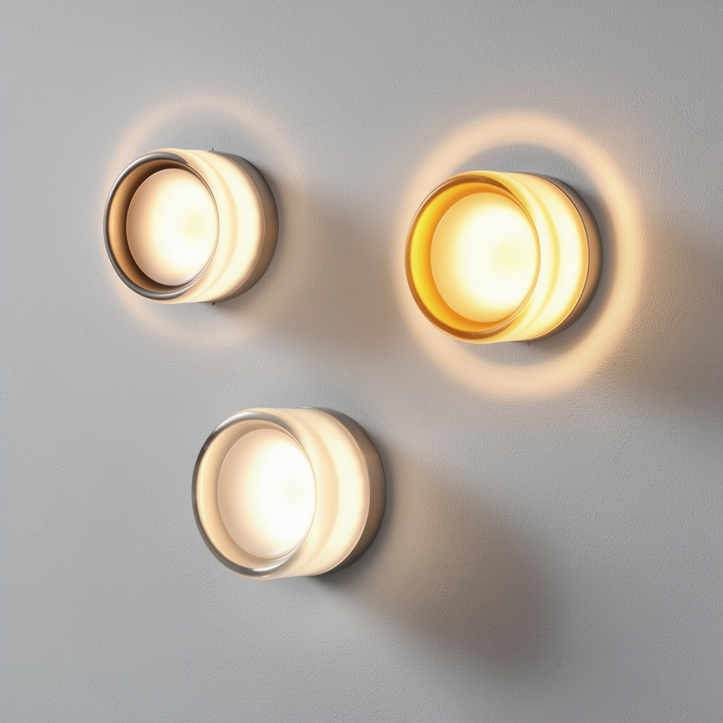 Arandela de Parede LED Capsula de Vidro Translucido com Base em Aluminio 14cm Orbe