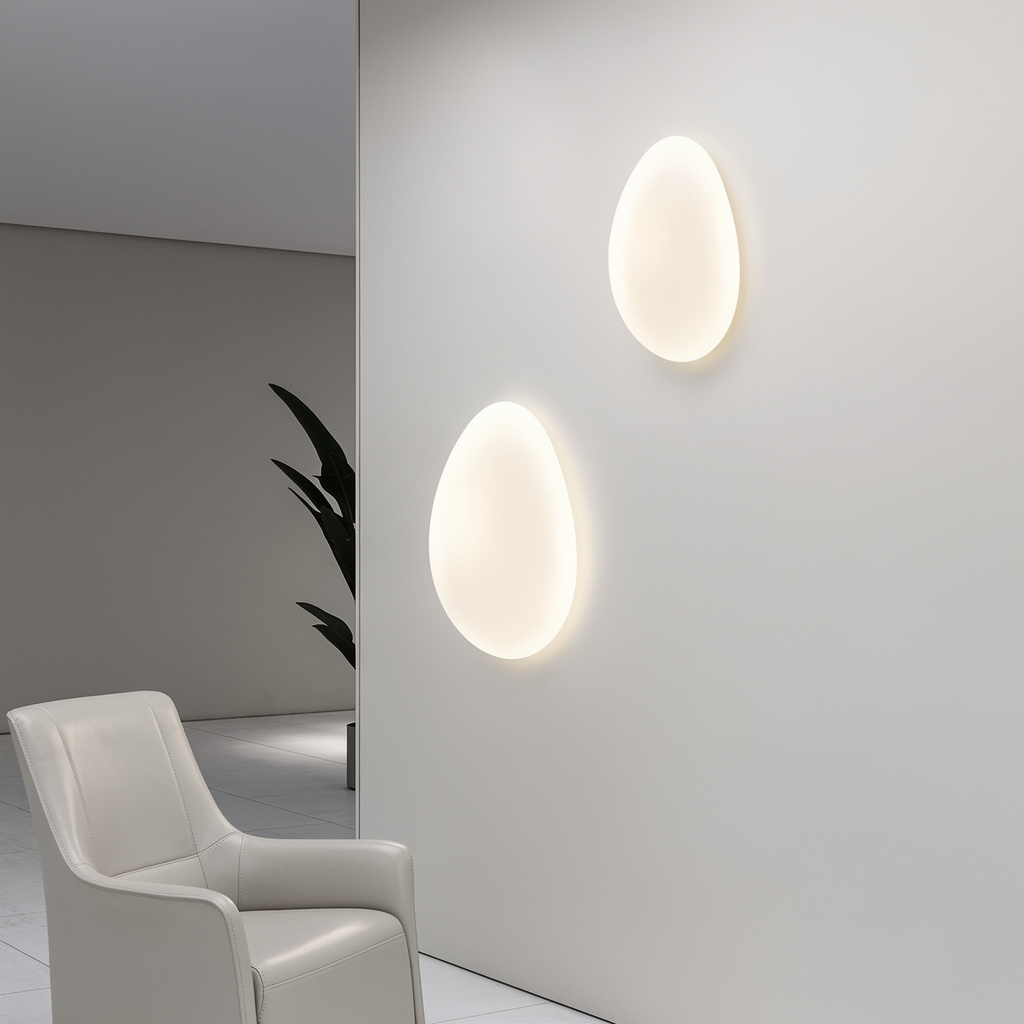 Arandela de Parede Pedra Organica Luz Quente LED Fosca 3 Tons Forma