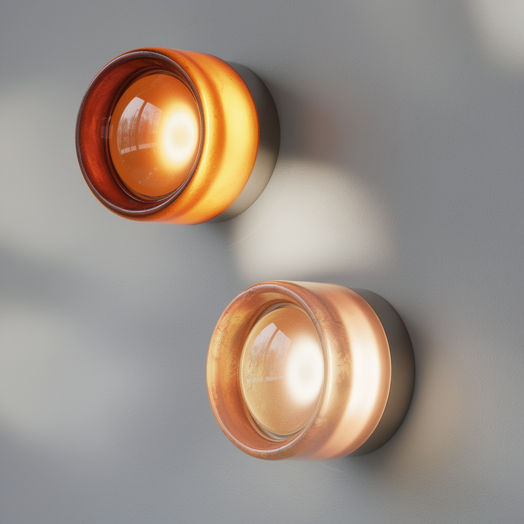 Arandela de Parede LED Capsula de Vidro Translucido com Base em Aluminio 14cm Orbe