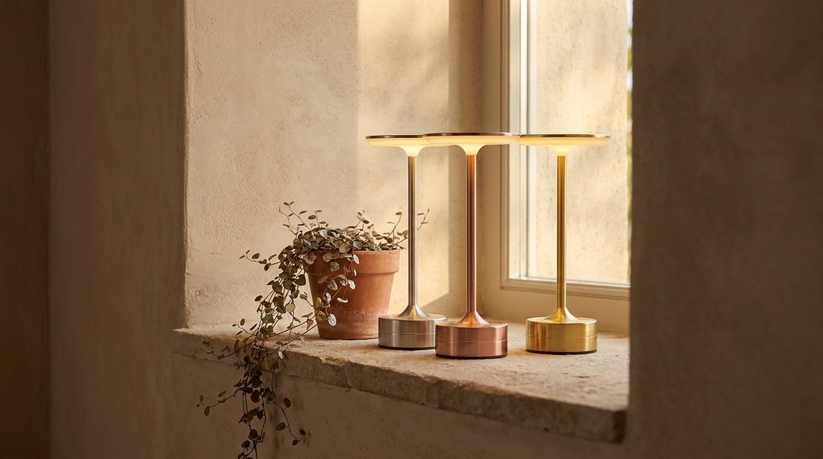 Cordless Table Lamp, Rechargeable LED Bedside Lamp with Touch Dimming, USB-C, Gold, Rose Gold, Silver or Black
