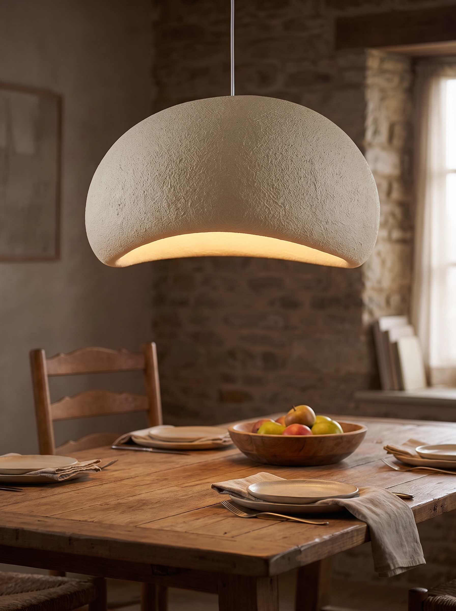 Pendente Oval Nordico Wabi-Sabi lifestyle cozinha