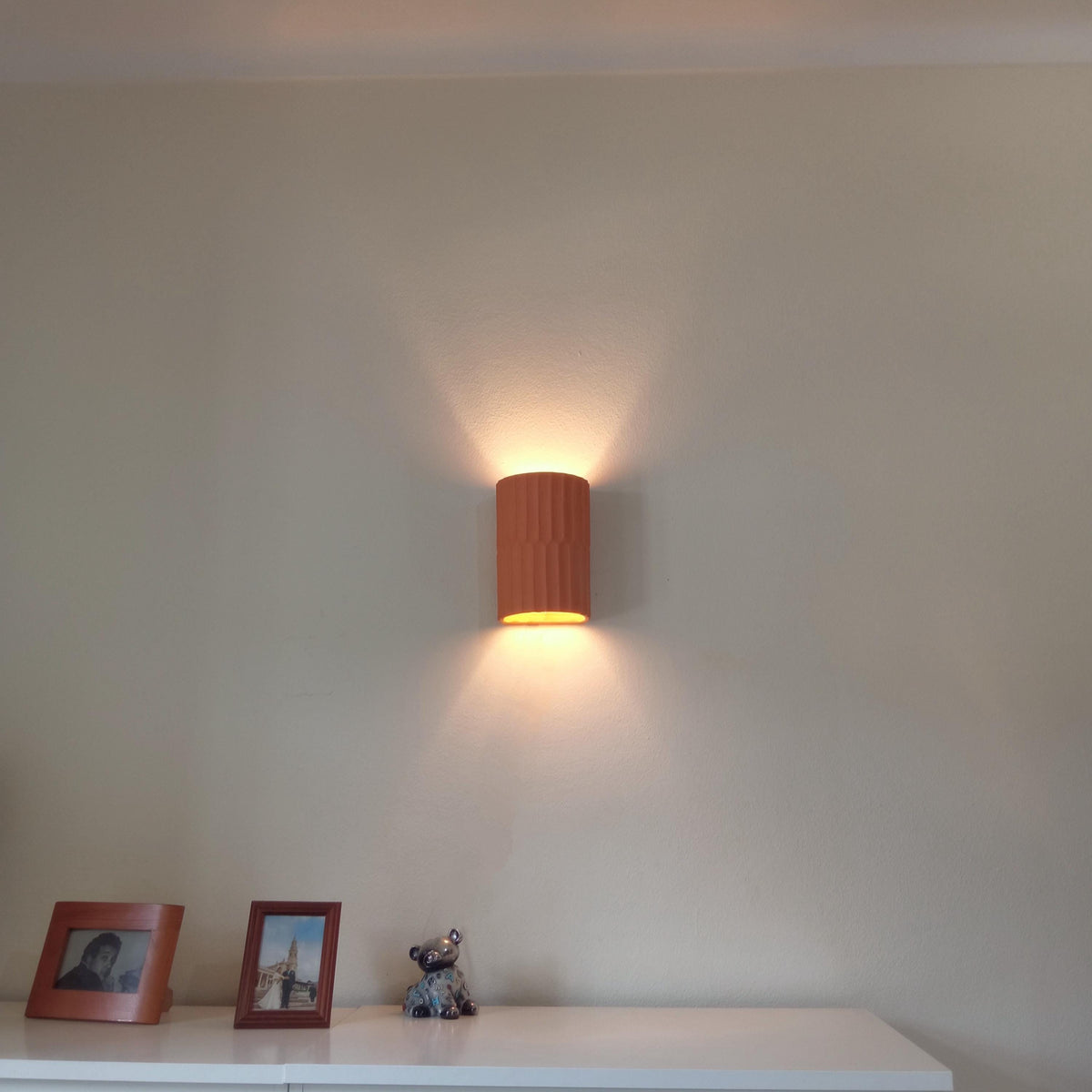 Terra Fluted Ceramic Wall Sconce — Terracotta, Handmade in Portugal