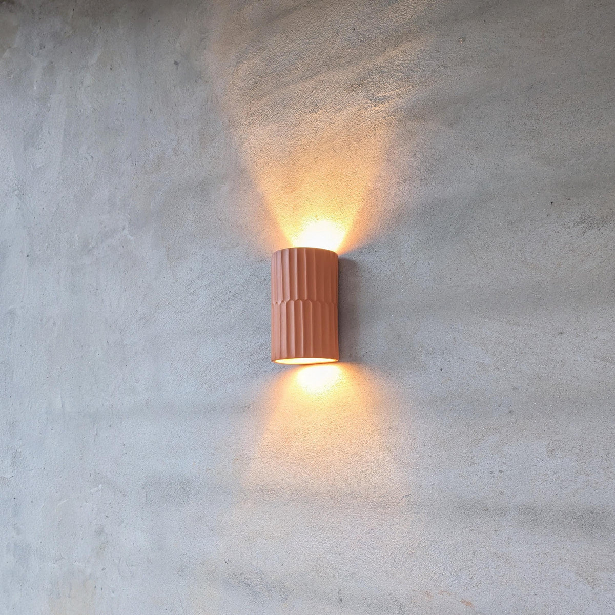 Terra Fluted Ceramic Wall Sconce — Terracotta, Handmade in Portugal
