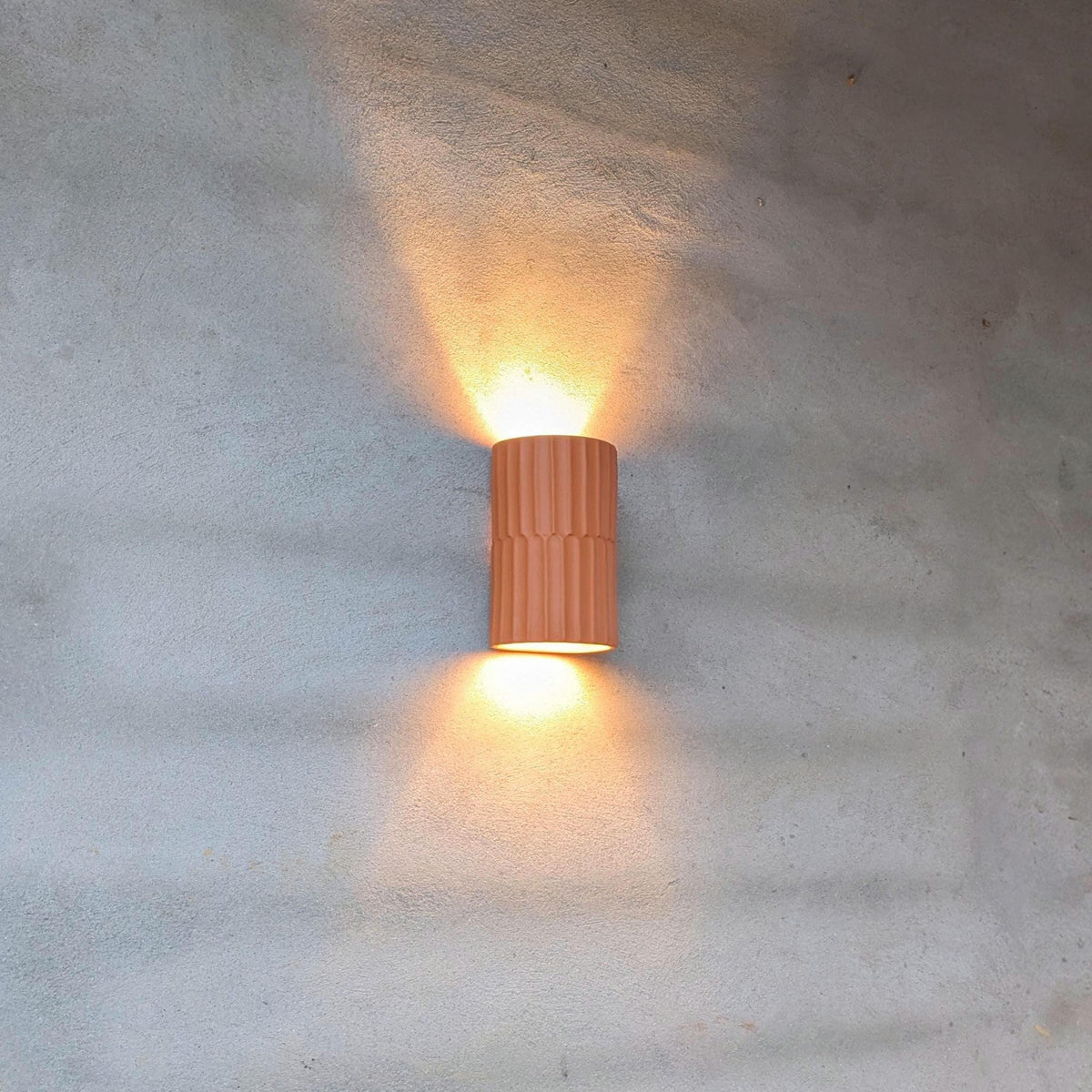 Terra Fluted Ceramic Wall Sconce — Terracotta, Handmade in Portugal