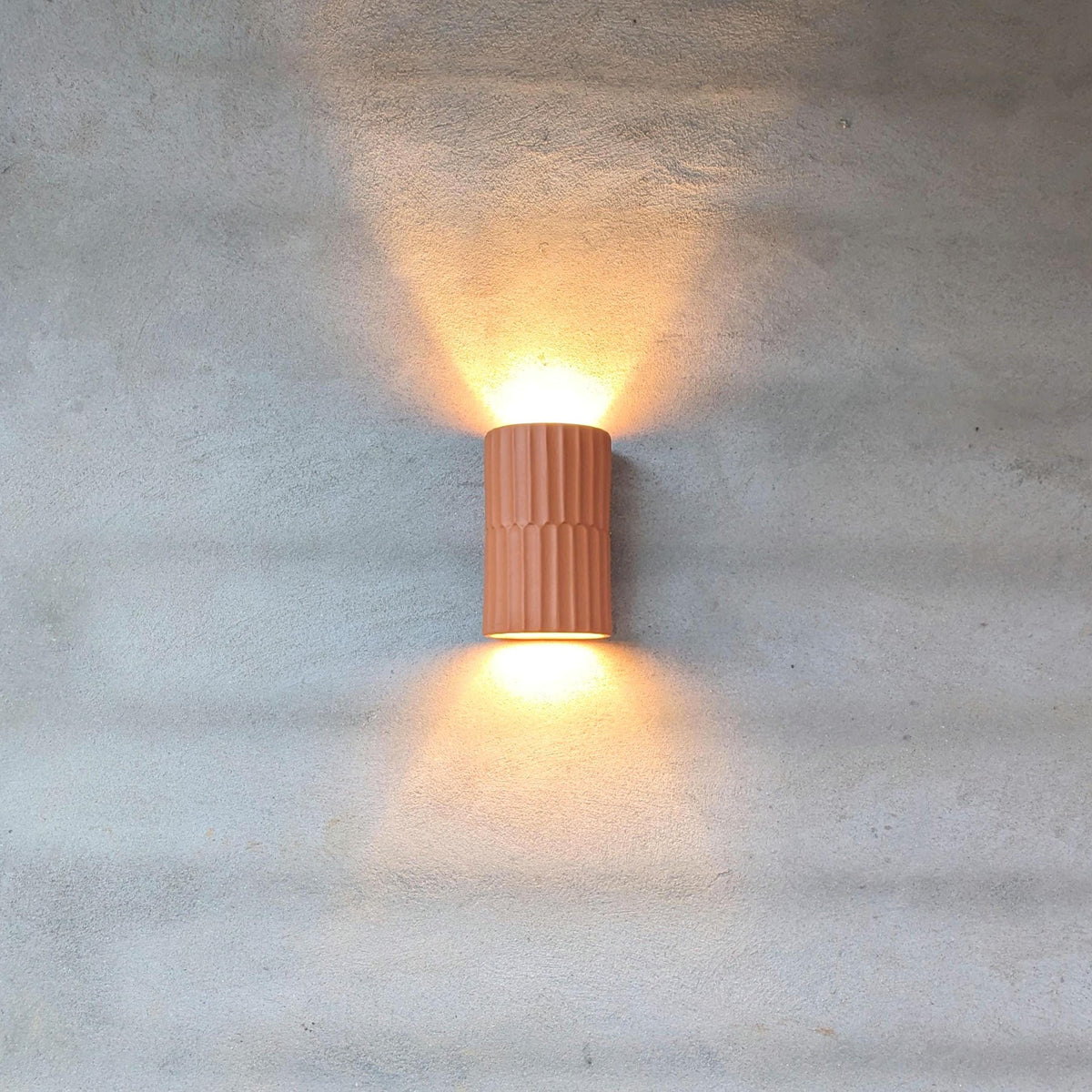 Terra Fluted Ceramic Wall Sconce — Terracotta, Handmade in Portugal
