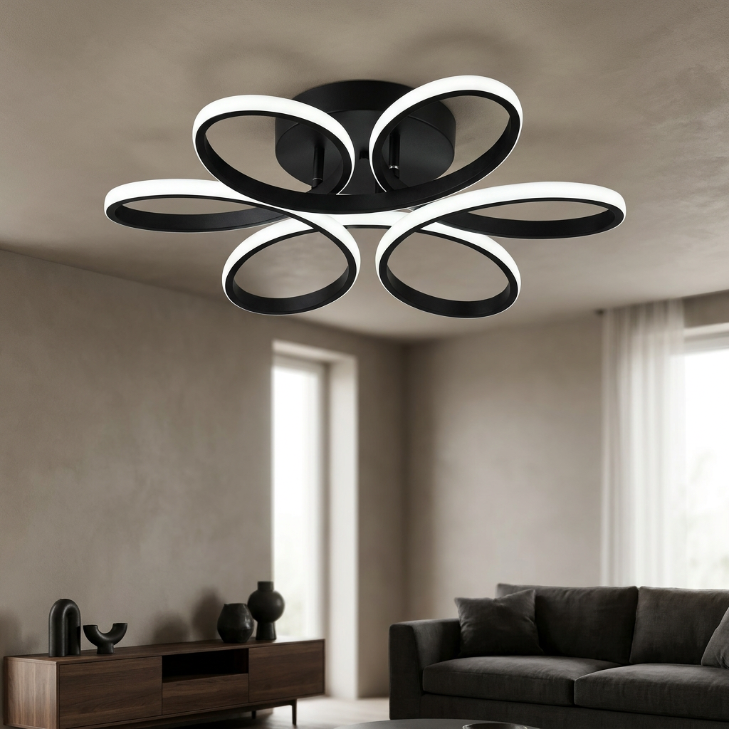 Lustre de Teto Petale LED 6 Pétalas Dimerizável
