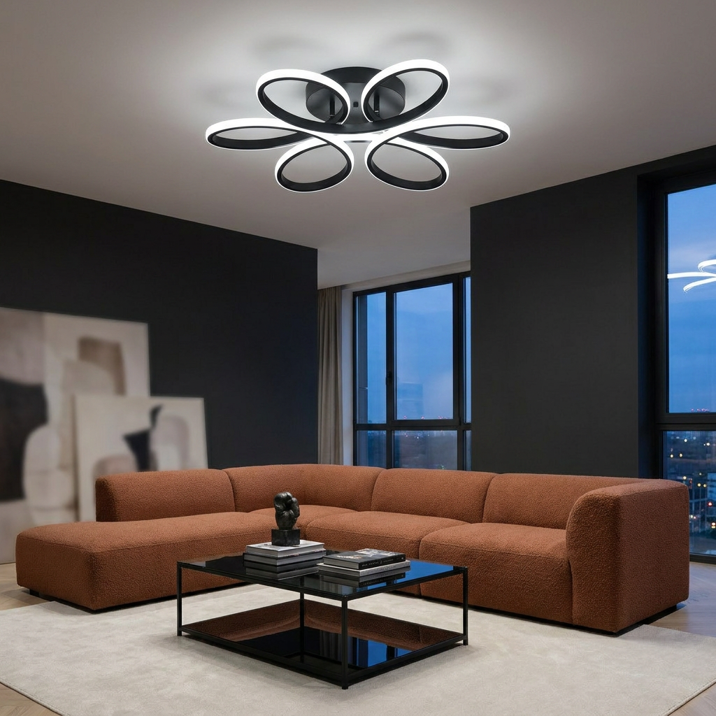 Lustre de Teto Petale LED 6 Pétalas Dimerizável