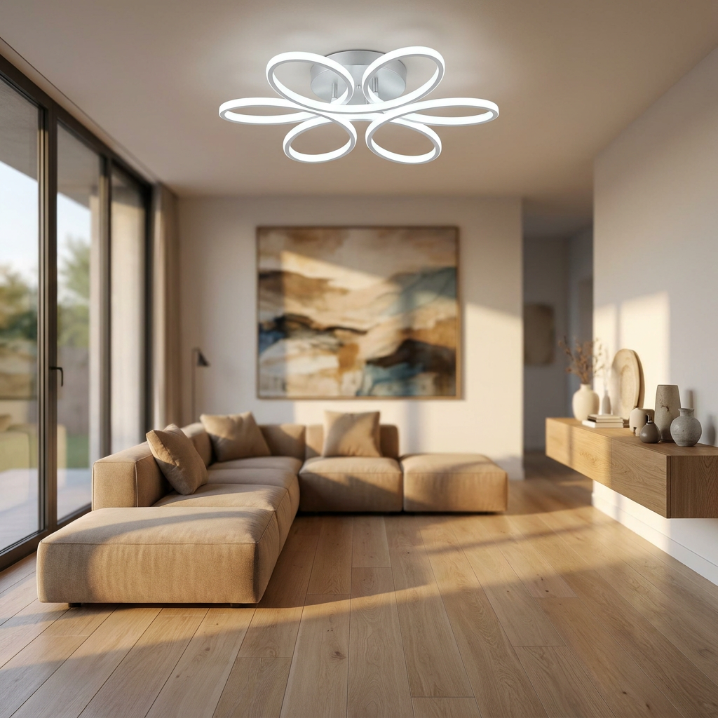 Lustre de Teto Petale LED 6 Pétalas Dimerizável