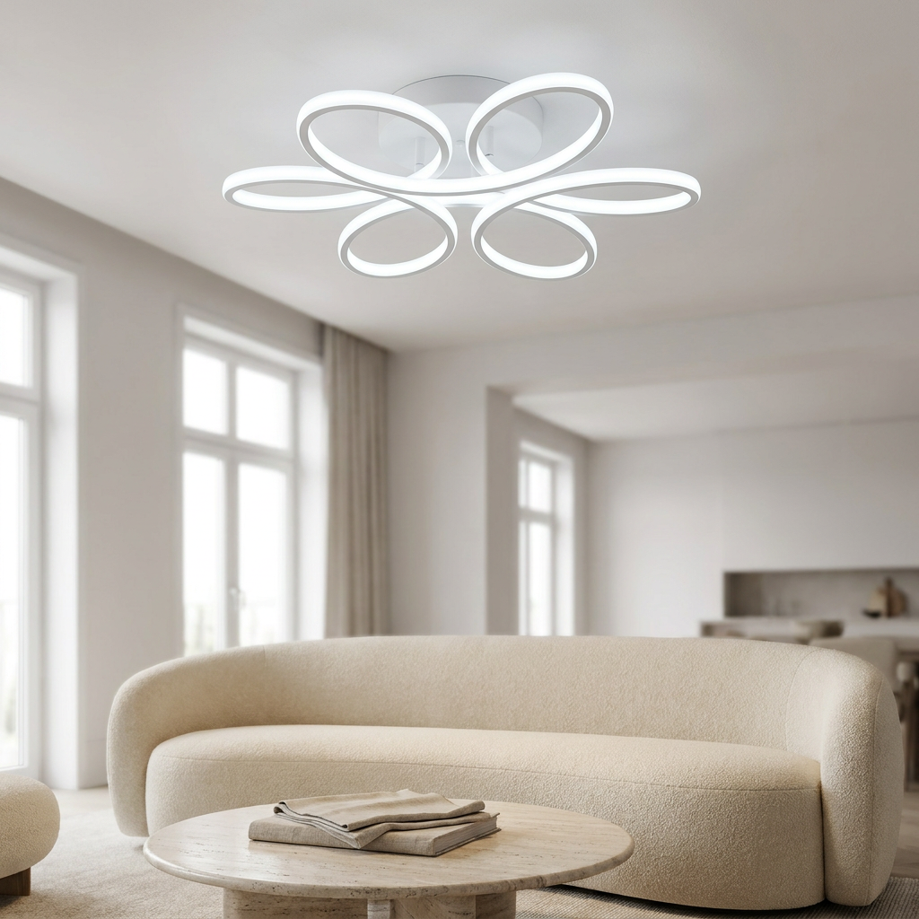 Lustre de Teto Petale LED 6 Pétalas Dimerizável