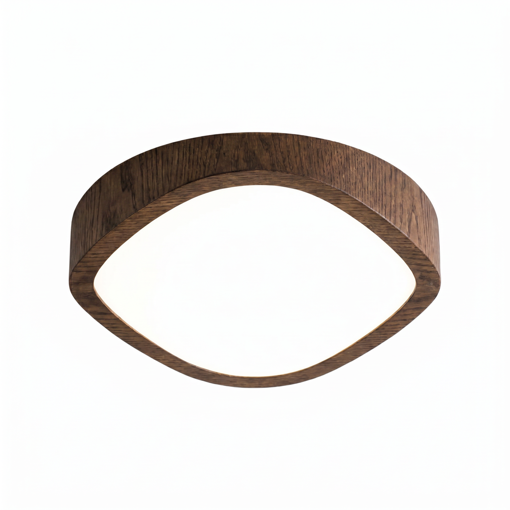 Plafon LED Orgânico Nórdico Wabi-Sabi em Madeira