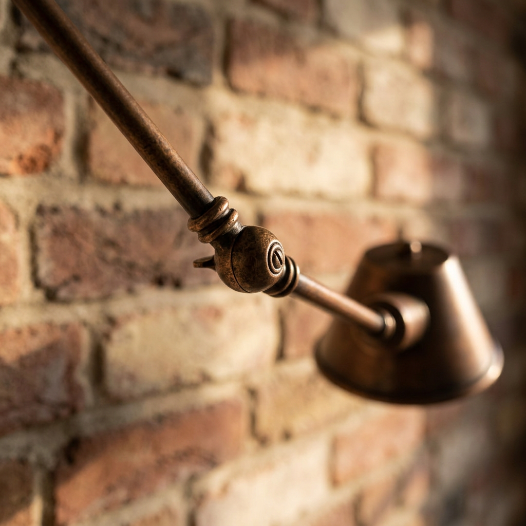 Arandela de Parede Articulada Braço Longo 40cm Industrial Ferro Atelier