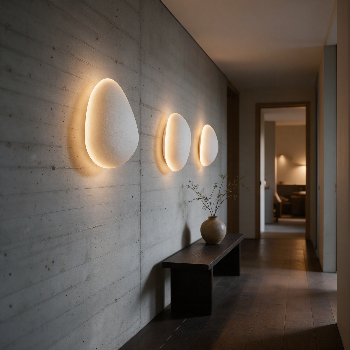 Arandela Pedra Orgânica Fosca LED 3 Temperaturas