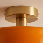 Plafon Nórdico Vidro com Globo Dourado