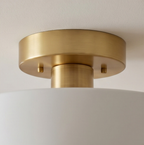 Plafon Nórdico Vidro com Globo Dourado