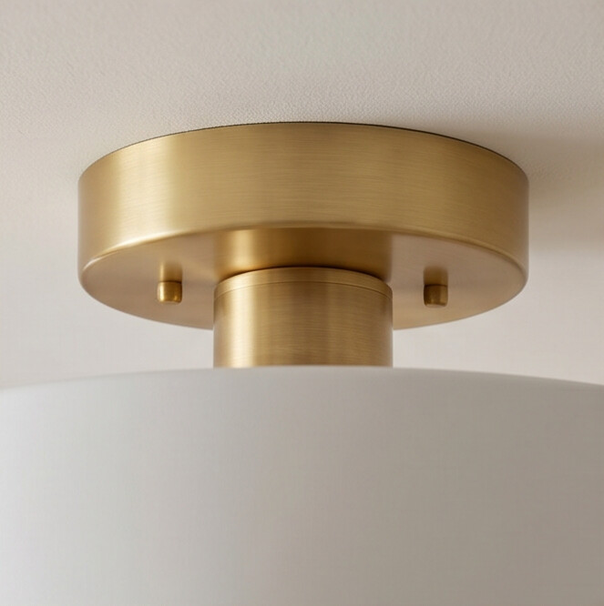 Plafon Nórdico Vidro com Globo Dourado
