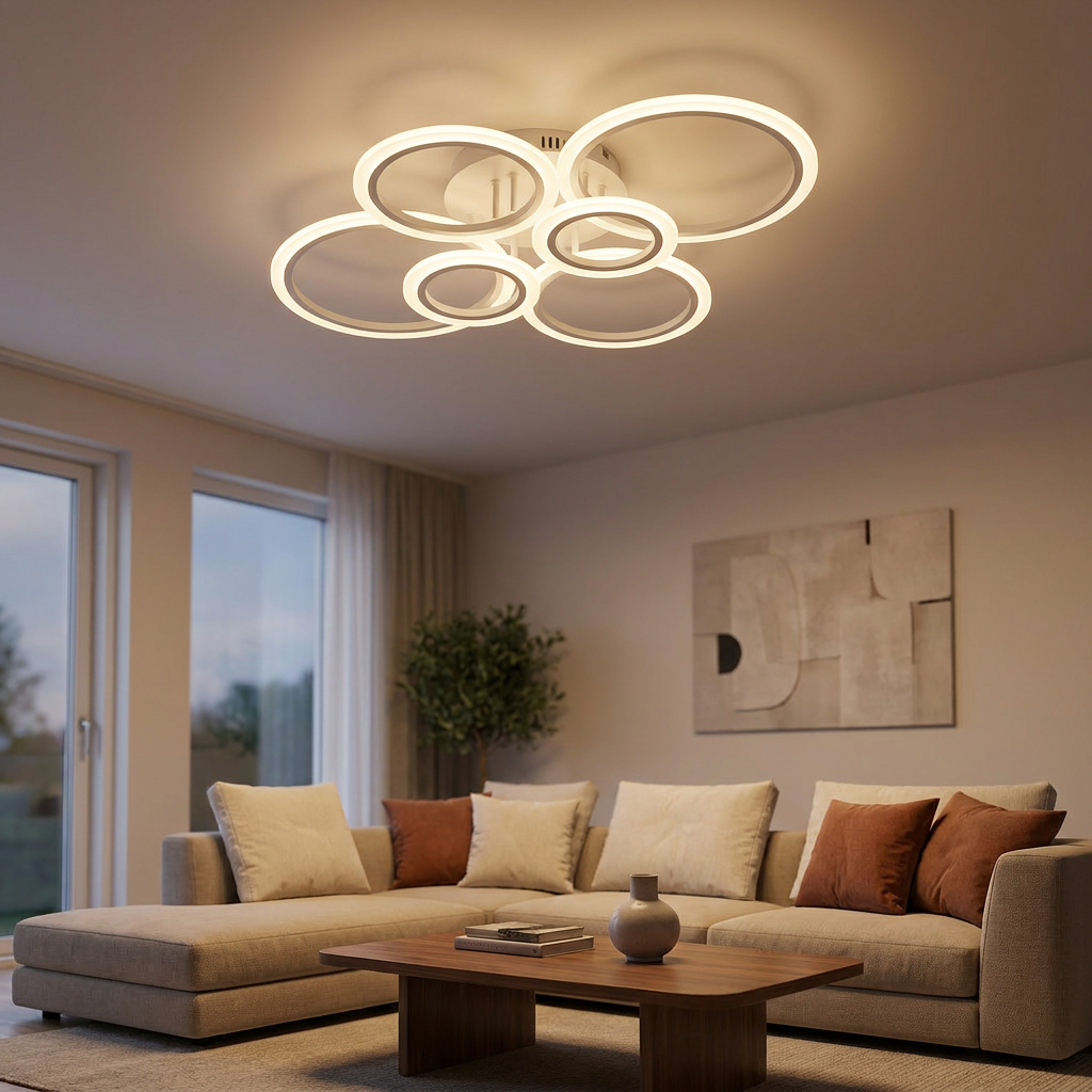 Lustre de Teto LED Anel Dimerizavel Controle APP e Remoto Arcus