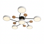 Lustre LED Teto Moderno 48W AC220V Regulavel 3 Tons de Luz Flush Mount Aluminio Velato
