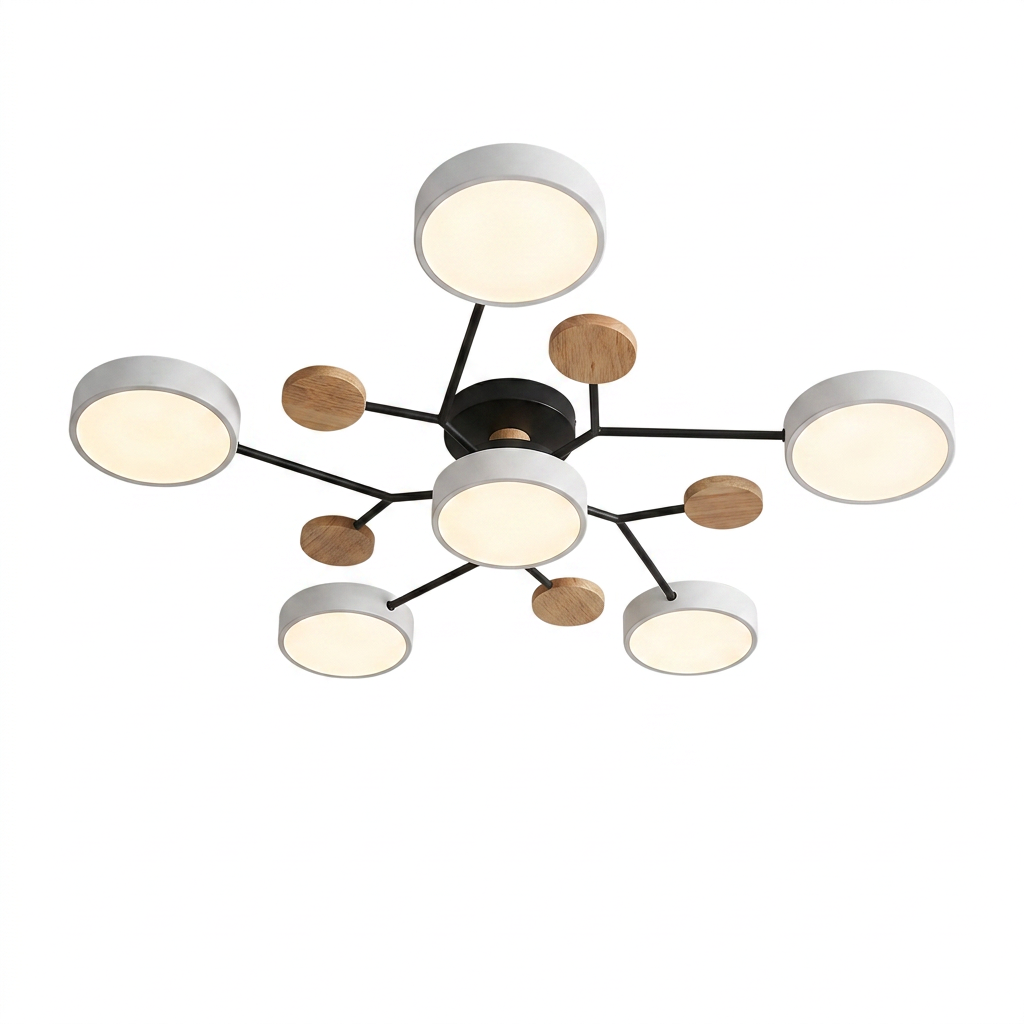Lustre LED Teto Moderno 48W AC220V Regulavel 3 Tons de Luz Flush Mount Aluminio Velato