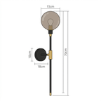 Arandela de Parede Haste Vertical Globo Metal Preto Dourado G9 70cm Bivolt Noirline
