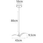 Luminaria Pendente LED Gaivota Acrilico Fosco Aluminio Dourado Bivolt 43cm SkyWings
