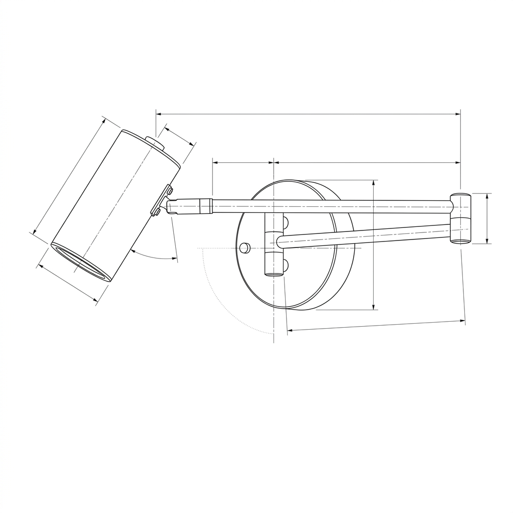 Arandela de Parede Articulada LED Metal com Braço Ajustável E27 Flexia