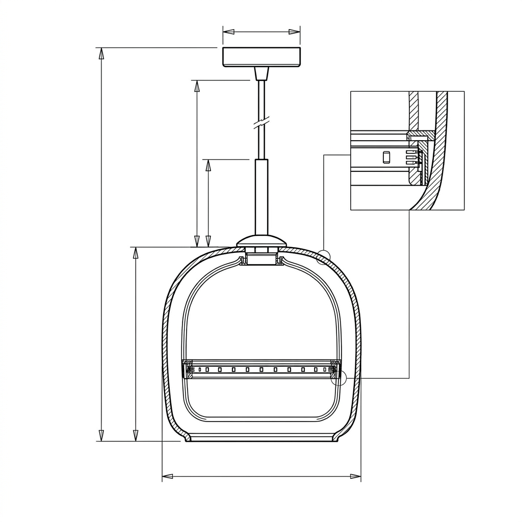Pendente de Vidro Fume com LED Regulavel para Sala e Quarto Nordico Luz Quente