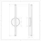Arandela de Parede LED Barra Sem Fio Regarregavel com Controle Remoto 3 Tons Dimerizavel 50cm Aluminio