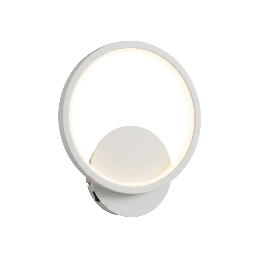 Arandela de Parede LED Circular Interna Bivolt com Difusor Slim para Sala e Quarto Orbe