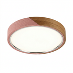 Plafon LED Sobrepor Madeira Redondo Ultrafino 5cm Corpo em Metal Dimerizavel 3 Tons
