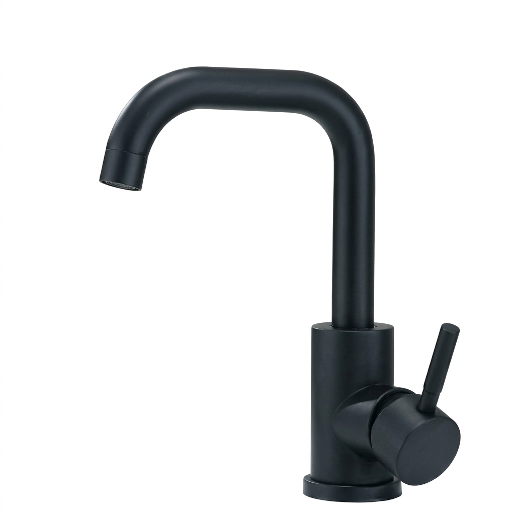 Torneira Misturador Monocomando Aco Inox 304 Acabamento Escovado para Banheiro Leva
