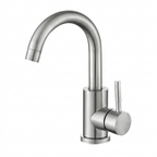 Torneira Misturador Monocomando Aco Inox 304 Acabamento Escovado para Banheiro Leva