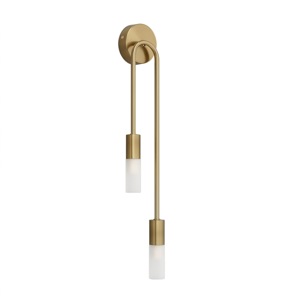 Arandela de Parede LED Ferro Dourado Cupula Acrilico Bidirecional Touch Bivolt 55cm