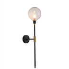 Arandela de Parede Haste Vertical Globo Metal Preto Dourado G9 70cm Bivolt Noirline