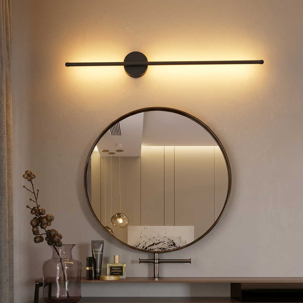 Arandela de Parede LED Barra Sem Fio Regarregavel com Controle Remoto 3 Tons Dimerizavel 50cm Aluminio