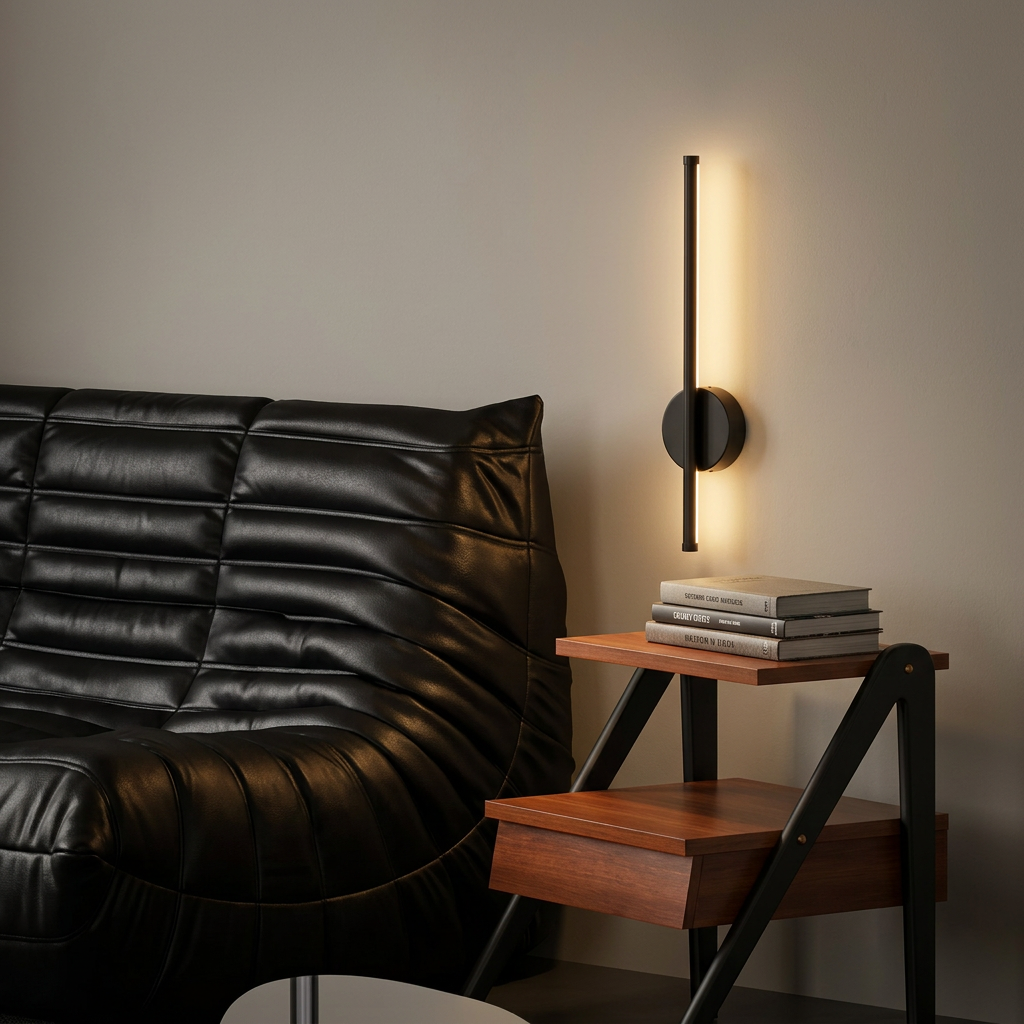 Arandela de Parede LED Barra Sem Fio Regarregavel com Controle Remoto 3 Tons Dimerizavel 50cm Aluminio