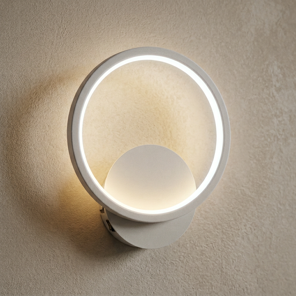 Arandela de Parede LED Circular Interna Bivolt com Difusor Slim para Sala e Quarto Orbe
