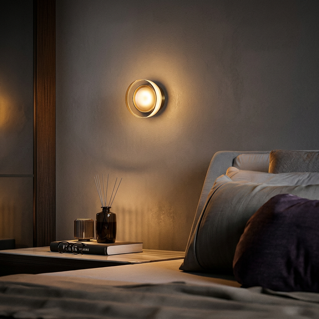 Arandela de Parede LED Redonda Metal e Vidro Organico Bivolt Solenne