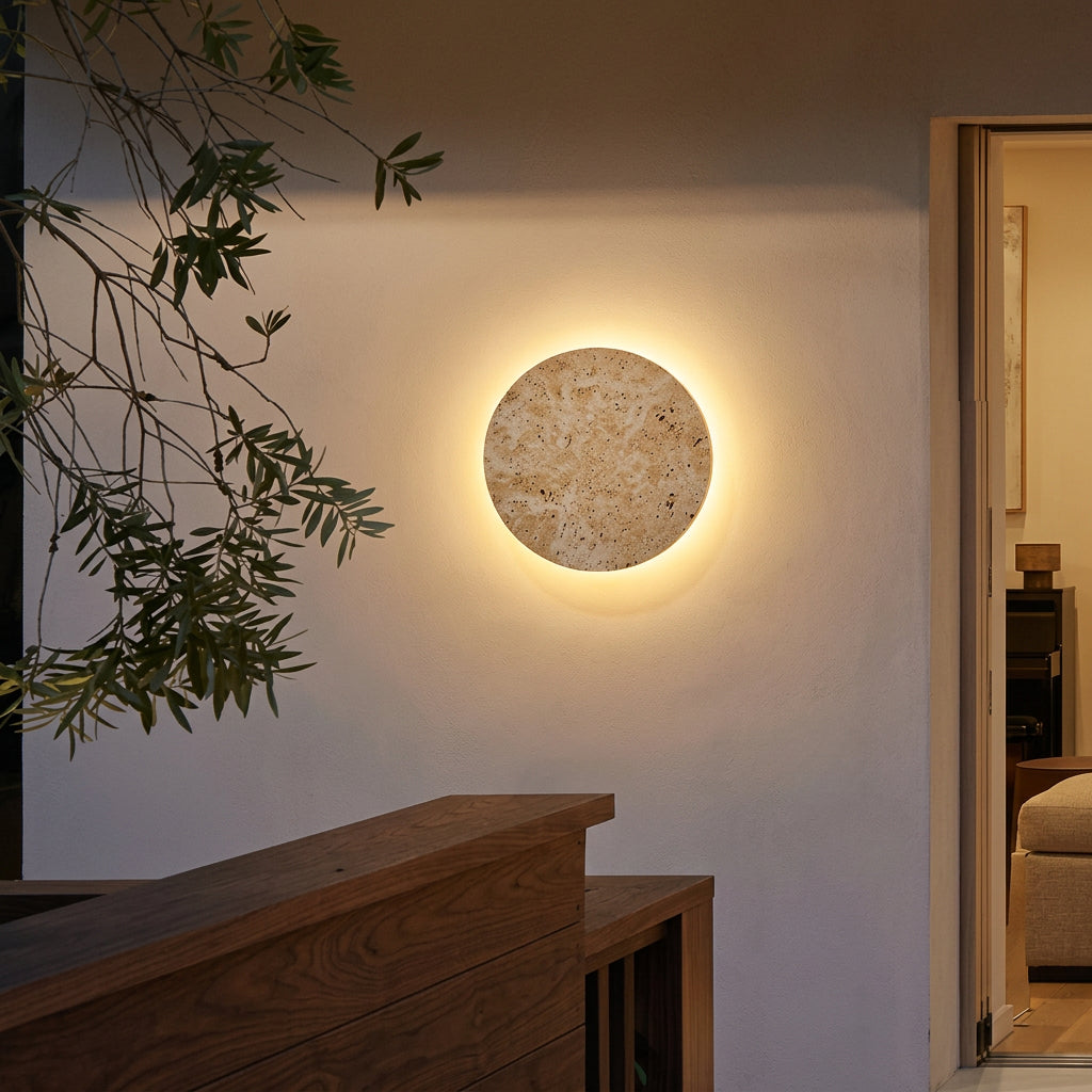 Arandela de parede travertino LED indireta Eclisse