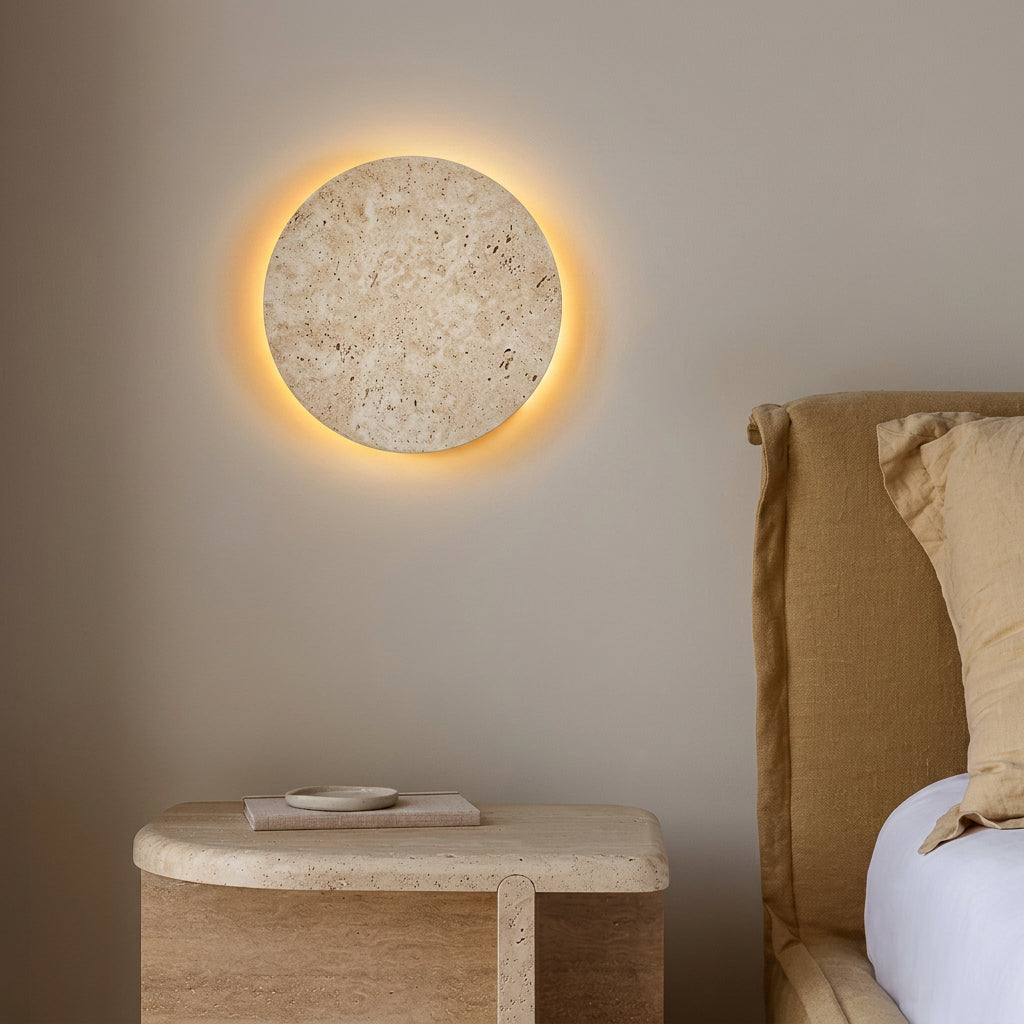 Arandela de parede travertino LED indireta Eclisse