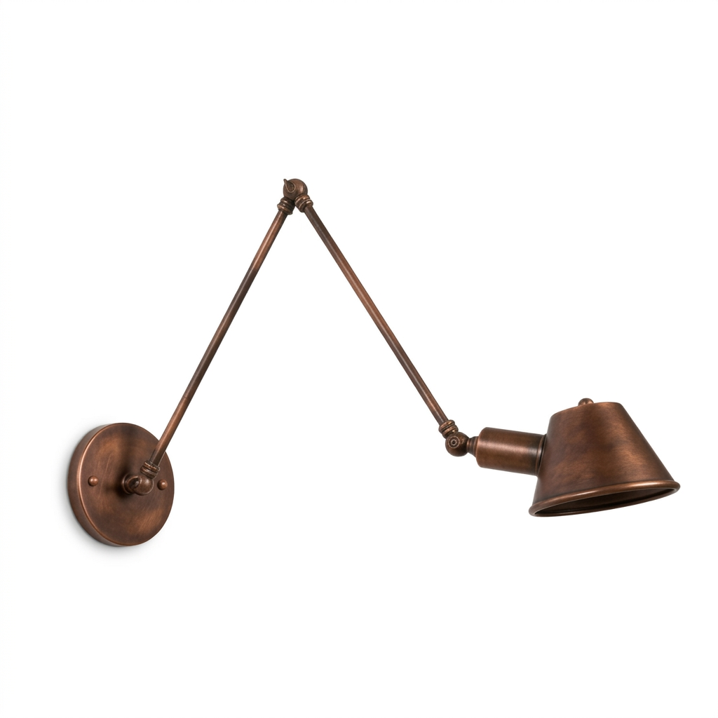 Arandela de Parede Articulada Braço Longo 40cm Industrial Ferro Atelier