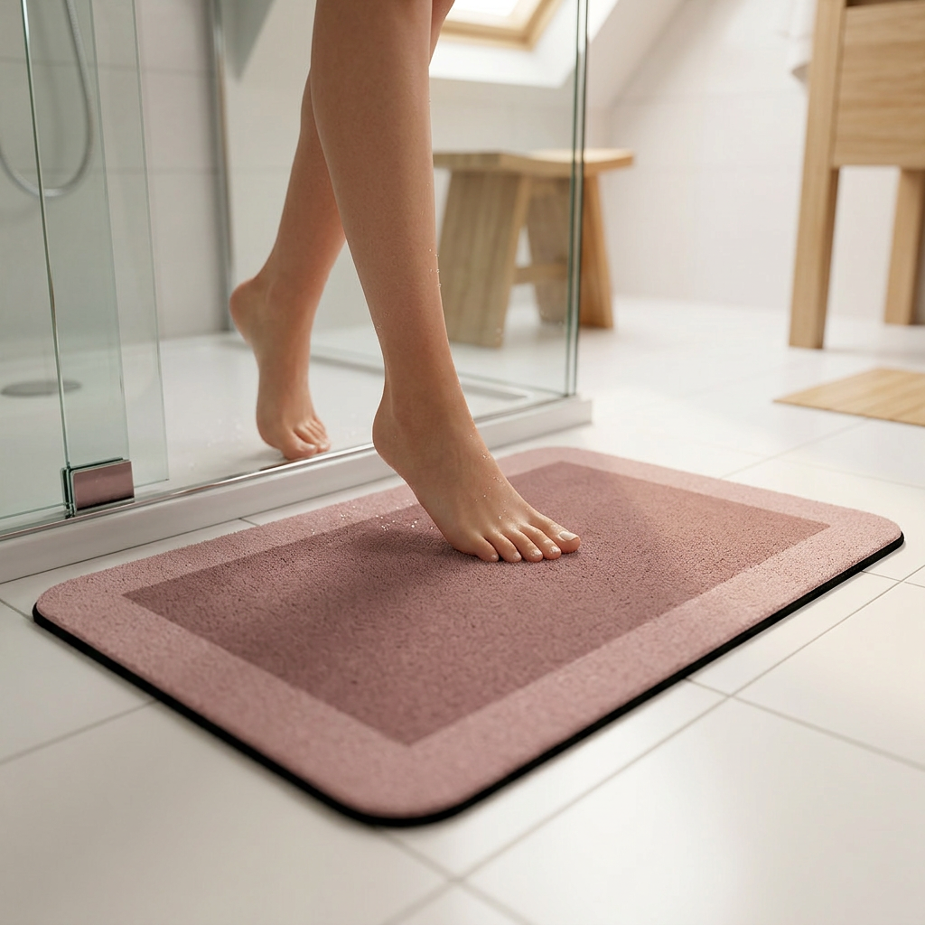 Tapete de Banheiro Antiderrapante Super Absorvente em Microfibra Nuvem