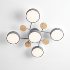 Lustre LED Teto Moderno 48W AC220V Regulavel 3 Tons de Luz Flush Mount Aluminio Velato